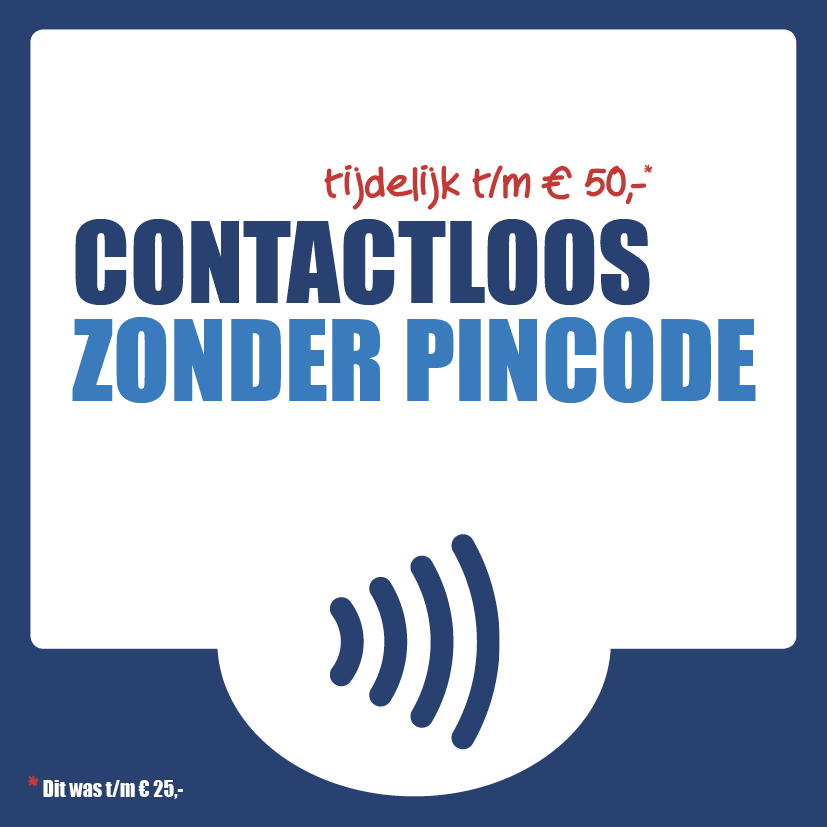 POS Contactloos Limiet 50 euro 70x70